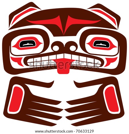 Totem Bear Of American Indian Stock Vector Illustration 70633129 ...