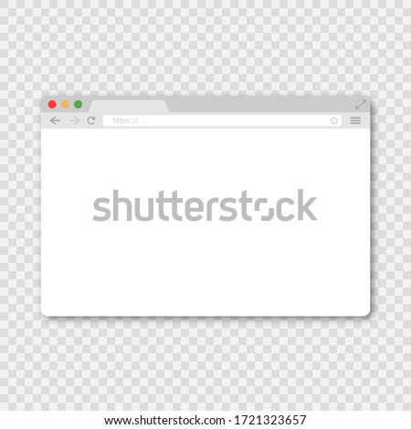 Browser window. Opened Web browser template. Realistic Window concept internet browser.