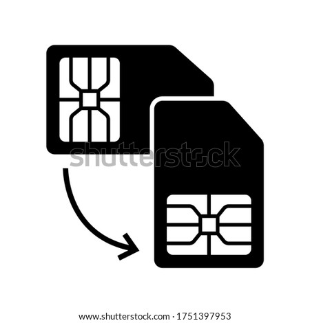 Sim cards replacement and exchange on white background. Vector illustration EPS10.