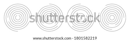 Concentric circle geometric vector elements. Abstract round swirl line background for your design.