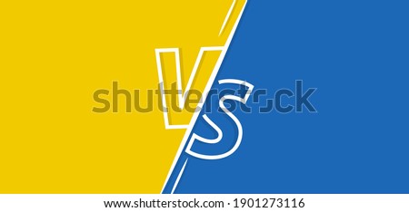 Vs vector background. Versus yellow and blue banner. Vs fight competition retro poster for game, battle and sport. Vector illustration. Stok fotoğraf © 