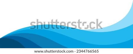 Blue sea wavy decoration abstract vector background. Minimal curve wave water seamless pattern. Line art striped graphic template. Vector illustration.	