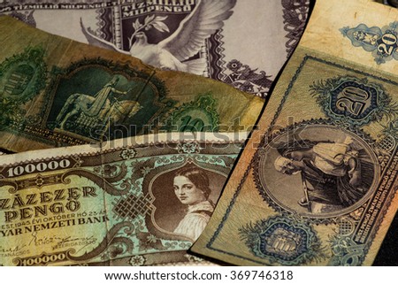 Old money from Hungary 'Pengo' isolated black background Stock fotó © 