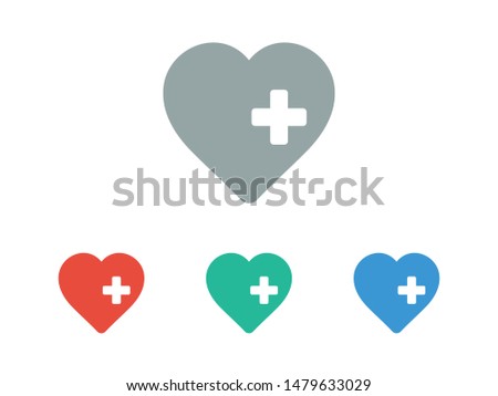 Plus, heart icon vector EPS10