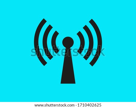 Wi-Fi vector icons.The symbol for the computer and mobile phone numbers, web site, laptop.Illustration of a communication antenna