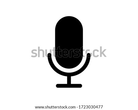Record Microphone vector icon. The symbol microphone for web site. Illustration retro microphone for mobile apps. Pictogram Microphone. Minimalist icon. Sound concept icon