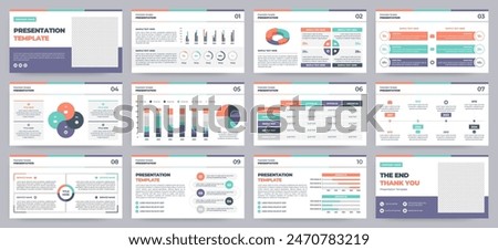 Modern presentation slide templates. Infographic elements template set for web, print, annual report brochure, business flyer leaflet marketing and advertising template. Vector Illustration.