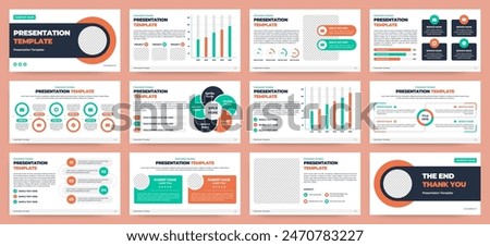 Modern presentation slide templates. Infographic elements template set for web, print, annual report brochure, business flyer leaflet marketing and advertising template. Vector Illustration.