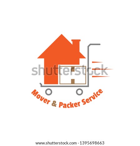 Packer and Mover Service flat Icon vector design.  Isolated on white background.