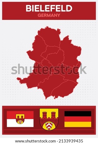 Minimalistic Map of Bielefeld, Germany