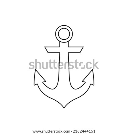 Anchor Outline Icon Illustration on White Background