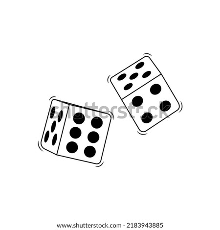 Dice Outline Icon Illustration on White Background