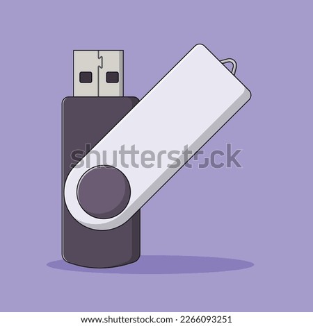 USB Flash Drive Vector Icon Illustration. Removable Media Vector. Flat Cartoon Style Suitable for Web Landing Page, Banner, Flyer, Sticker, Wallpaper, Background