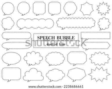 Vector illustration of Set of dotted line speech bubbles