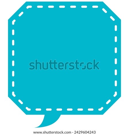 Vector illustration of Speech bubbles 3 [dashed line and blue  silhouette]