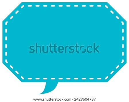 Vector illustration of Speech bubbles 19 [dashed line and blue  silhouette]