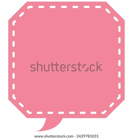 Vector illustration of Speech bubbles 3 [dashed line and pink  silhouette]