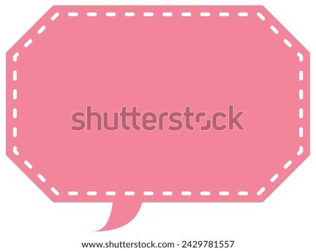 Vector illustration of Speech bubbles 19 [dashed line and pink  silhouette]