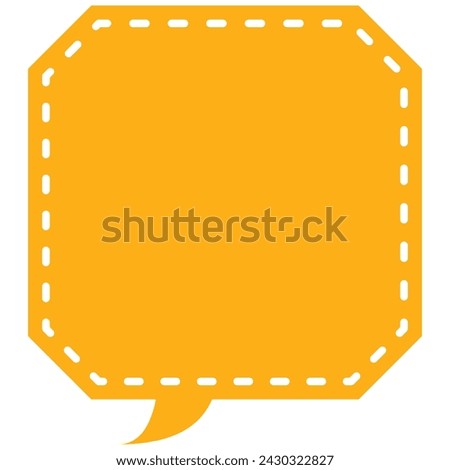 Vector illustration of Speech bubbles 3 [dashed line and orange  silhouette]
