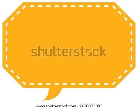 Vector illustration of Speech bubbles 19 [dashed line and orange  silhouette]