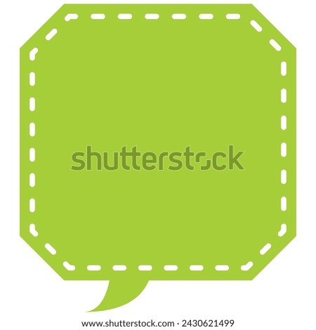 Vector illustration of Speech bubbles 3 [dashed line and green silhouette]