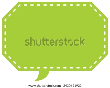 Vector illustration of Speech bubbles 19 [dashed line and green silhouette]