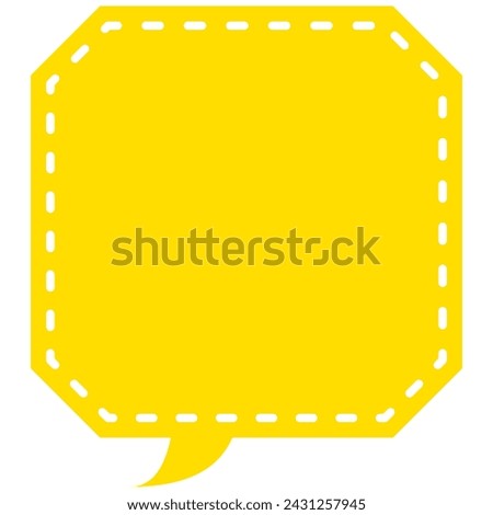 Vector illustration of Speech bubbles 3 [dashed line and yellow silhouette]