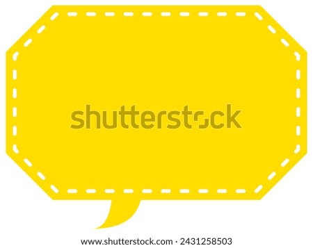 Vector illustration of Speech bubbles 19 [dashed line and yellow silhouette]