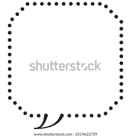 Vector illustration of Speech bubbles 3 [dotted line]