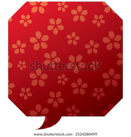 Vector illustration of Speech bubbles 3 [sakura pattern (red)]