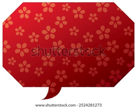 Vector illustration of Speech bubbles 19 [sakura pattern (red)]