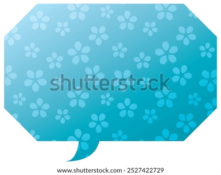 Vector illustration of Speech bubbles 19 [sakura pattern (blue)]