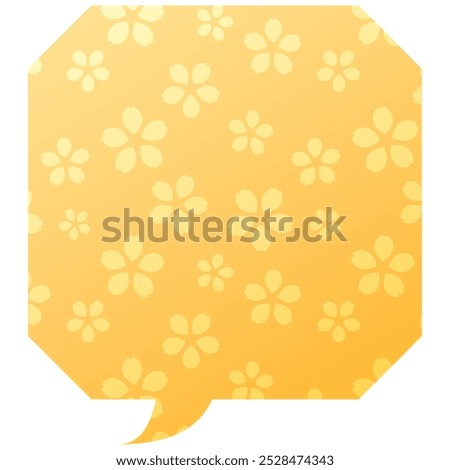 Vector illustration of Speech bubbles 3 [sakura pattern (yellow)]