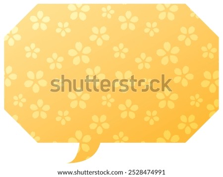 Vector illustration of Speech bubbles 19 [sakura pattern (yellow)]