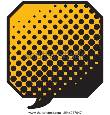 Vector illustration of Speech bubbles 3 [black halftone (yellow)]