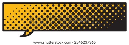 Vector illustration of Speech bubbles 13 [black halftone (yellow)]