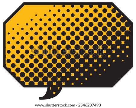 Vector illustration of Speech bubbles 19 [black halftone (yellow)]