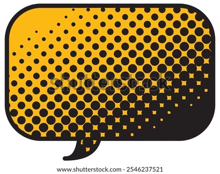 Vector illustration of Speech bubbles 21 [black halftone (yellow)]