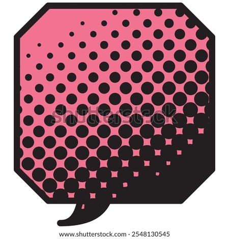 Vector illustration of Speech bubbles 3 [black halftone (pink)]