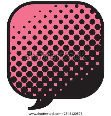 Vector illustration of Speech bubbles 4 [black halftone (pink)]