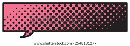 Vector illustration of Speech bubbles 13 [black halftone (pink)]