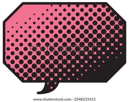 Vector illustration of Speech bubbles 19 [black halftone (pink)]