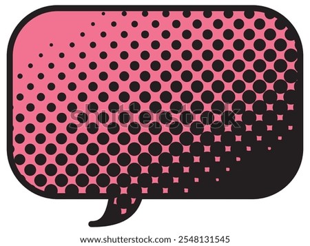 Vector illustration of Speech bubbles 21 [black halftone (pink)]