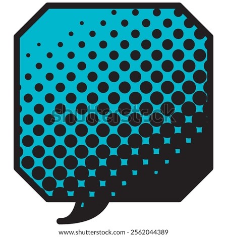 Vector illustration of Speech bubbles 3 [black halftone (blue)]