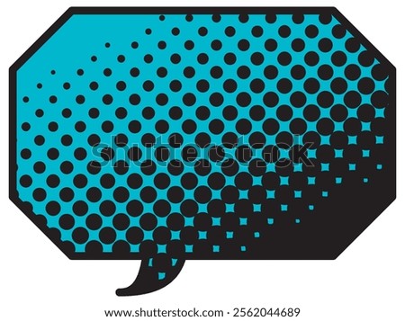 Vector illustration of Speech bubbles 19 [black halftone (blue)]