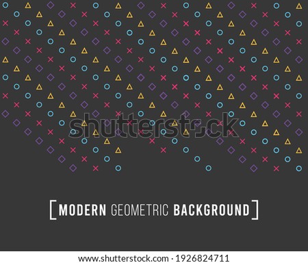 Abstract background playstation symbol of  game joystick cross, triangle, square, circle design game console with frame. Template background geometric symbols play station icons. Vector illustration.