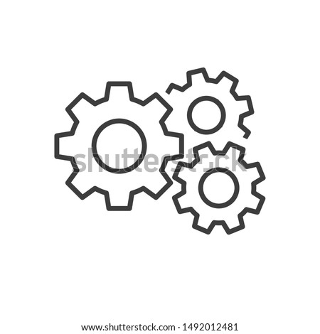 Gear icon template color editable. Gear symbol vector sign isolated on white background.
