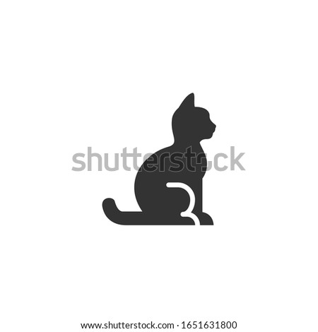 Cat icon template color editable. Cat symbol vector sign isolated on white background.