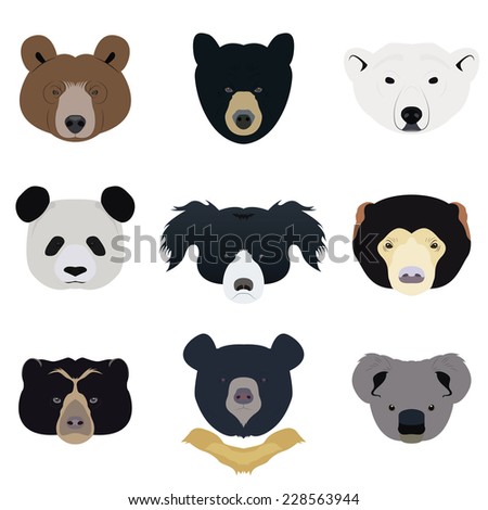 Title: Set of Bear and Wild Animals Vector and Icon Description: Set of type of Bear and Wild Animals Vector and Icon