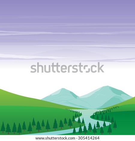 Nature Lake and Mountain Landscape